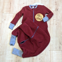 Woll-Schlafsack mit Füßen und Ärmeln aus Wollfleece